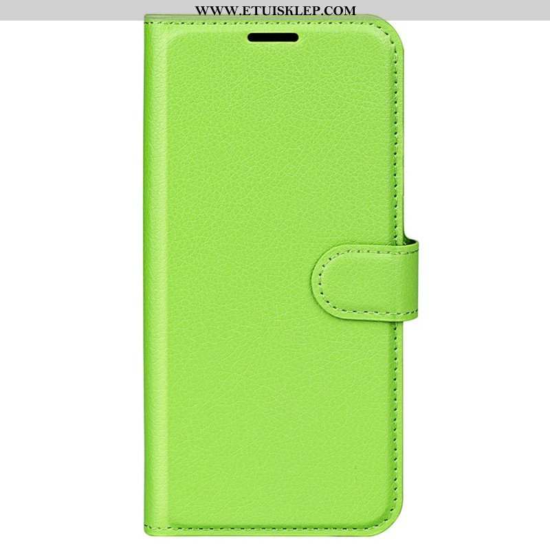 Etui Folio do Xiaomi Redmi Note 12 5G Klasyczny Efekt Skóry Liczi